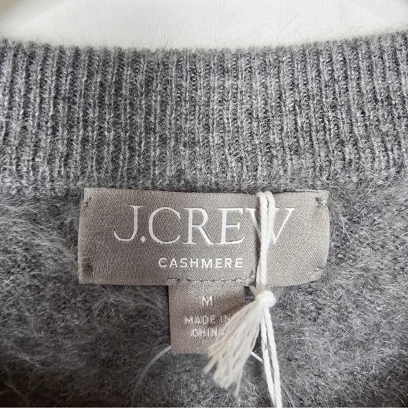 J. Crew Gray Brushed Cashmere Relaxed Oversized Crewneck Sweater - Picture 4 of 8